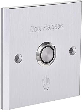 sourcing map Türöffner Druckknopf Schalter Zugangskontrolle DC 12V 3A LED Anzeige Edelstahl Panel 86mmx86mm