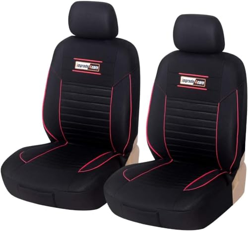 Upgrade4cars Autositzbezüge Vordersitze Schwarz Pink Auto-Schonbezüge Set Vorne Fahrersitz & Beifahrer Rosa Auto-Sitzbezug Universal Autozubehör Geschenke für Frauen und Männer