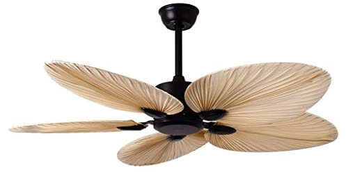 LCJQ Lámpara de Ventilador de Techo con aspas de Hoja de Palma de 52 Pulgadas, lámpara de Ventilador de Luces de Techo con Control Remoto de 220V para el hogar, Restaurante, Sala de Estar