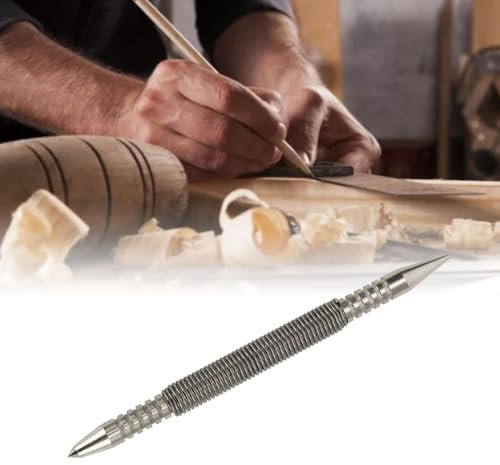 Fyearfly Doppelkopf Nagelset, Federbelastetes Nagel Hohe Härte Kohlenstoffstahl Kompakter Hammerloses Nagelset für Holz Metall Glas Heimwerkerwerkzeug