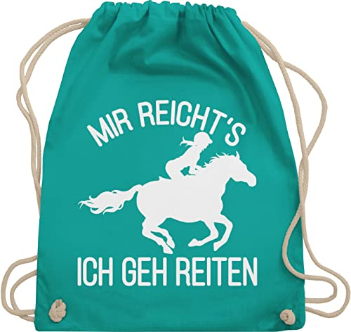 Turnbeutel Rucksack - Pferde - Taschen - Mir reicht's ich geh Reiten - Unisize - Türkis - pferdetasche stalltasche pferd pferdeliebhaber pony beutel reiterzubehör pferdebeutel pferdespruch reite