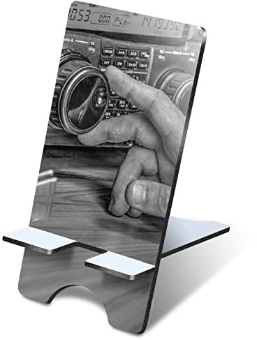Destination Vinyl Ltd 1 x 3mm MDF Mobile Phone Stand - High Frequency Radio Amateur Transceiver Wooden Stand Holder for Mobile Phone, Smartphone #45327
