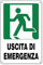 Cartello 20cm x 30cm - Resistente UV - Impermeabile - Facile da installare - Fori inclusi (USCITA D'EMERGENZA A SINISTRA)