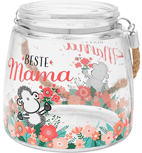 Windlicht Motiv Sheepworld Beste Mama: Mit Natur-Tragegriff und passendem Geschenktag