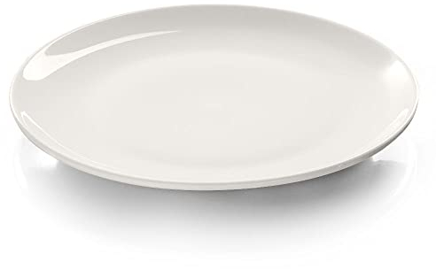 Modermo Prima Assiette basse sans rebord | Porcelaine de haute qualité | Diamètre Ø 25 cm | Blanc | Plaque universelle | Facile à nettoyer | Lavable au lave-vaisselle