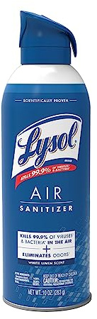 Lysol Air Sanitizer Spray, For Air Sanitization and Odor Elimination, White Linen Scent, 10 Fl. Oz