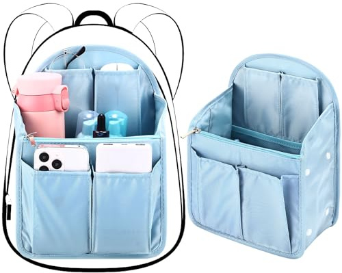 Sweetude Mini-Rucksack-Organizer, 2 Stück, 20 x 12 x 27 cm, kleine Schultertasche, Trennwand für Rucksack, Handtasche, Umhängetasche, Geldbörse (hellblau)