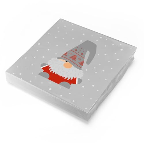 itenga Servietten Winter und Weihnachten 30 x 30cm 3-lagig 20 Stück für Weihnachten Weihnachtsfeier Wichteln und andere Feiern (Wichtel - Wichtelbande)