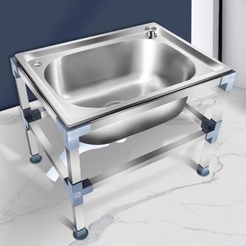 EMENAR Évier Utilitaire Évier De Vadrouille De Sol Commercial Bassin De Service De Vadrouille En Acier Inoxydable Avec Bassin Profond Évier De Pente De Buanderie Pour Cuisine/restaurant/entreprise/gar