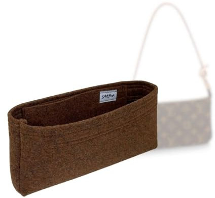 SAMORGA LV-New-Pochette-Acc LV Pochette Accesssoires NM Beutel-Organizer-Einsatz (2 mm, Braun meliert)