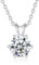 FANCIME Moissanite Kette, 925 Sterling Silber Kette mit 2 Karat Moissanit Diamant Anhänger, VVS1 Round Cut Moissanite Schmuck Geschenke für Frauen Mädchen, Kettenlänge: 40+5 cm