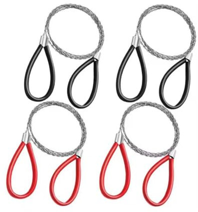 Wire Saw,1/4 Pcs Stainless Steel Cable Saw,Pocket Chainsaw Rope Saw,Outdoor Chainsaw,PVC Emergency Hunt Camping Pip