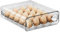 BigKing Egg Storage Drawer Container, Large 40 Grid Transparent Single Double Layer Type Egg Storage Rack, PET and PP Material Egg Storage Holder for Fridge (Single Layer)