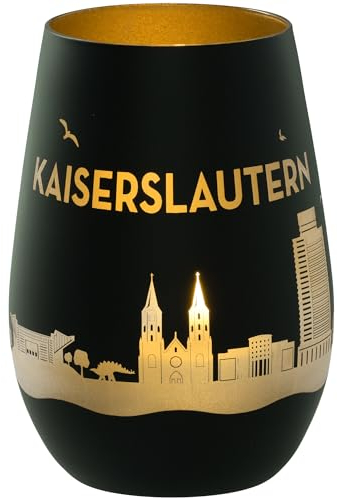 Goodtimes Windlicht Kaiserslautern Skyline (Schwarz & Gold)