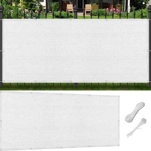 Balkonbespannung Schattentuch mit Ösen 80 x 160 cm Uv-Schutz 98% Rechteckig Quadratisch Zeltplane Sonnenschutz Wasser Luftdurchlässig für Camping Schwimmbad Zwinger, Weiß