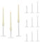Glasseam Glas Kerzenständer Stabkerzen Klar: 12er Set Kerzenhalter Stabkerze Modern Stabkerzenhalter Glas für Tisch Deko Kerzenständer Weihnachten für Esstisch Hochzeit Geburtstag Dekoration