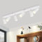 meoaow Deckenstrahler Weiß 6 Flammig Wohnzimmer Modern Deckenlampe Strahler GU10 Spots Schwenkbar Innen Metall Deckenleuchte Deckenspots für Flur Küche Schlafzimmer, Ohne Leuchtmittel