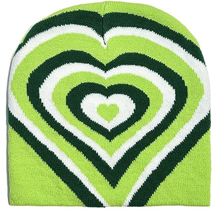 ZHOUYQXLX Jacquard-Herzmuster-Mütze für Erwachsene, elastische Mütze, Winterwärmer, Strickmütze, kalte Wintergeschenke für Studenten und Teenager