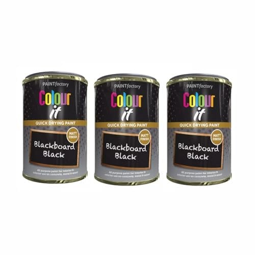 SDMAX Blackboard Black Tin Paint, Matte Finish, Quick-Drying, Non-Cracking, Long-Lasting, Easy To Use, Portable And Lightweight, Interior & Exterior Use, 300ml (3PCS)