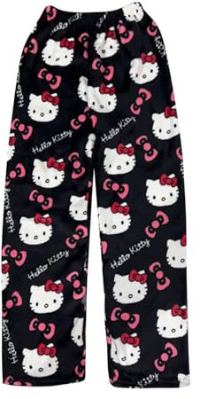 NIUREDLTD Pigiama Donna Invernale Pantaloni Y2k Cotone Animé Kawaii