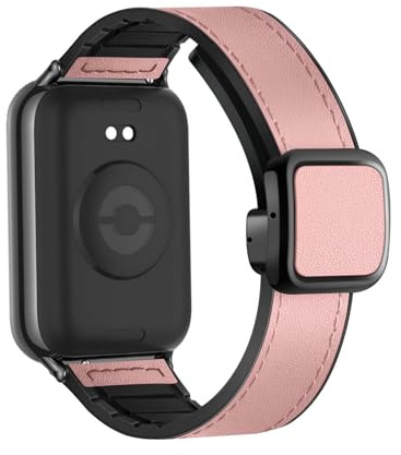 KUWAI Armbänder Kompatibel mit Xiaomi Mi Band 9 Pro Armband Leder Silikon Magnetisch Schnalle Einstellbar Sport Weich Komfort Ersatzarmband für Xiaomi Mi Band 9 Pro Uhrenarmbänder (3)