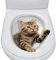 Toilet Seat Stickers - Toilet Decals Funny, 3D Cat Toilet Stickers | 3D Cartoon Animal Bathroom Stickers, Wall Stickers Bathroom, Bathroom Decor Sticker for Bedroom, Water Tank, Window, Toilet Seat