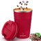 MOMSIV Thermobecher Isolierbecher, 13oz/380ml Rutschfest Edelstahl Travel Mug, Kaffeebecher aus Doppelwandig isoliert Vakuum auslaufsicher Reisebecher mit Deckel Kaffee-to-go Becher, Rot