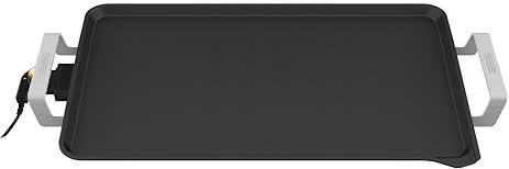 Bourgini Plancha Cocina 2550 W con Revestimiento Cerámico Pro, Libre de Químicos (PFAS, C6, PFHxA, PTFE, PFOA y BPA), Superficie 58 x 33 cm, Temperatura Ajustable, Ideal para un hogar sin tóxicos.