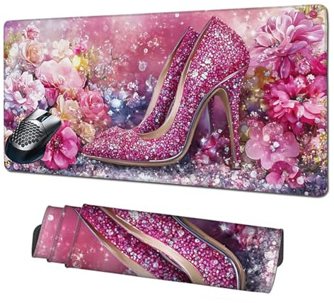 Grand Tapis de Souris Gamer 800x300mm,Tapis de Souris Violet Tapis de Souris Gaming,Tapis Souris Chaussons en cristal Tapis Bureau Antidérapant Imperméable,Mouse Pad Bords Cousus,Accessoires PC X1-346