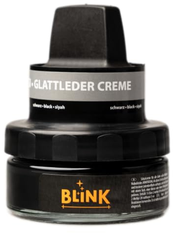 BLINK Cirage pour chaussures noir 50 ml – Crème colorante pour cuir avec pigments et cires naturelles – Crème colorante pour chaussures en cuir noir – Rafraîchissement des couleurs, soin et aspect