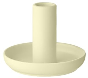 blomus Kerzenhalter -Vela- | Farbe Transparent Yellow | Größe S | Hoch | Aus Keramik; Für stimmungsvolles Kerzenlicht; Ø 11 x H 9 cm