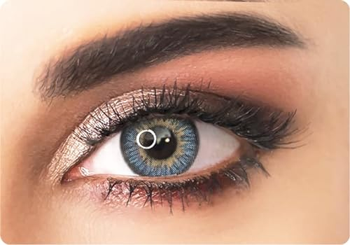 ADORE farbige Kontaktlinsen Farbe Blau –TRI BLUE – nicht gradiert – dreimonatlich + kostenloser personalisierter Linsenbehälter