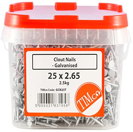TIMCO Galvanized Clout Nails - 65 x 2.65-2.5kg Tub