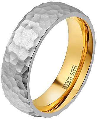 DOOSTI Partnerring/Trauring Bicolor Chirurgischer Edelstahl 316L - inkl. Gratis Gravur