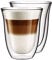 Ever Rich ® Double Wall Glasses and Spoon - 280ml - Espresso Coffee - Tea - Cappuccino - Clear Glass Cups - Heatproof Insulated Glass 2 X 280ML+Spoon.