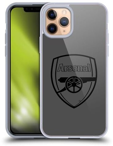 Head Case Designs Officially Licensed Arsenal FC Black Logo Crest 2 Gel Case [Military Grade Protection] Compatible with Apple iPhone 11 Pro and Compatible with MagSafe