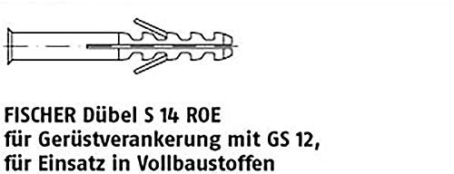 FISCHER ART 88536 Lot de 25 chevilles pour chevilles de pêche S 14 ROE 135 VE=S