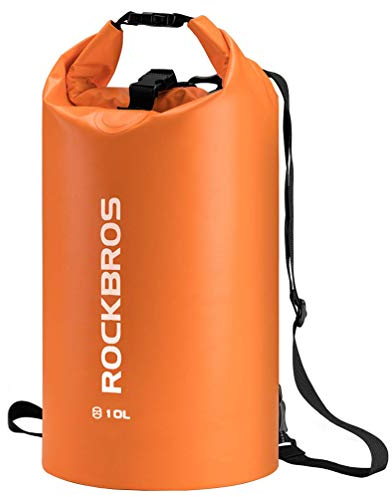ROCKBROS Dry Bag Wasserdicht Packsack für Wassersport, Strand, Schwimmen Boot Kajak Rafting Segeln Outdoor, Orange, 5L