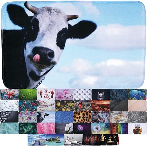 Sanilo Bath Mat, Wide Choice of Beautiful Non-Slip Bath Rugs, Super Soft, Quick-Drying, Washable (Cow, 50 x 80 cm)