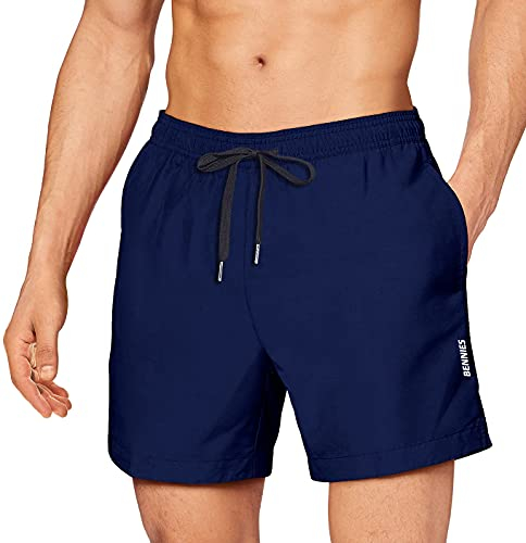 Costumi da Bagno Uomo, Pantaloncini da Bagno Costume da Bagno Pantaloncini Corti da Bagno Vita Elastica Regolabile Coulisse e Asciugatura Rapida con 2 Tasche per Nuoto Spiaggia Piscina Vacanza