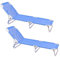 LOLAhome Pack 2 Tumbonas Jardín Exterior | Ligera Plegable y Reclinable| 3 Posiciones | para Playa Camping Piscina Terraza o Jardín Azul