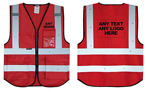 Salzmann Warnweste mit Logoaufdruck - Mit 3M Reflektierendem Material, 4 Vordertaschen und Reißverschluss