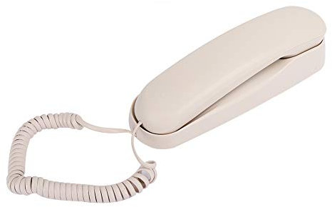 Telefono Fisso, TC-990 ABS Telefono Fisso da Tavolo Montabile a Doppio Uso Telefono con Filo Telefono Fisso Fisso Beige per Hotel Home Office