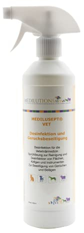 Medilusept Vet Desinfektion und Geruchsbeseitigung, Reinigung von Oberflächen, gegen Giardien, Viren, Pilze, Parastiten und Bakterien, alkoholfreies Hygiene-Spray für Hautiere, Spray 500 ml