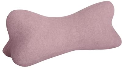 Dr. Berger – Ergonomisch geformtes Nackenstützkissen á ca. 40x18 cm mit HCSKugelfaserfüllung und langlebigen Baumwoll-Bezug in Altrosa – Universalkissen für zu Hause und unterwegs auf Reisen
