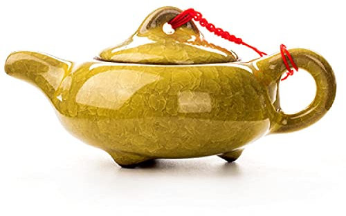 Teebereiter Teekanne Vintage Teeservice Teapot Chinesische Traditionelle Eisrissglasur Ge Ofen Tee Topf Kreative Porzellan Teekanne Büro Kessel Kung Fu Tee Set Zubehör Geschenke-Gelb