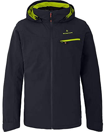 Bergson TALLMOS Thermo | Herren Regenjacke, leicht wattiert, 20000 mm Wassersäule, Night Sky/Lime Punch (367/268), 46 - Herren