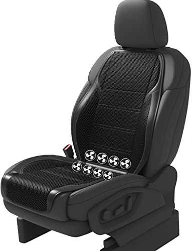 KUMADAI Sitzauflage Auto Autositzauflage Sommer, Kühlung Sitzkissen Auto Gegen Schwitzen Kühlende Sitzauflage Hämorrhoiden Sitzkissen Autositzkissen Auto Sitzschutz,Schwarz,8 Fans~12V