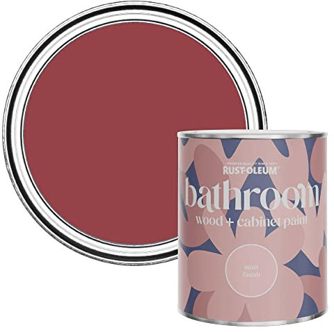 Rust-Oleum Red Moisture Resistant Bathroom Wood and Cabinet Paint in Matt Finish - SOHO 750ML