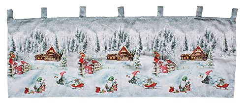 Mojawo Weihnachtsgardine LED Gardine Weihnachten Scheibengardine X-Mas beleuchtet Fenstergardine 45x120cm